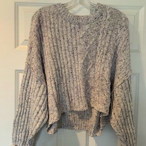 Free People Purple Knit Crop Sweater